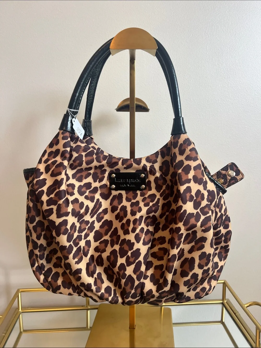 kate spade Leopard-Print Shoulder Bag in Brown and Black